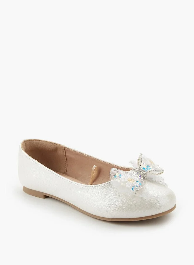 Celeste Girls Bow Embellished Ballerina Shoes